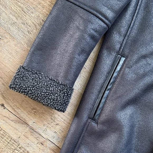 Sam Edelman Charcoal hooded Teddy Jacket - Picture 11 of 13